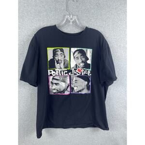 Philco Poetic Justice Tupac Shirt Size XL Black Short Sleeve 90s Rap Hip Hop Tee
